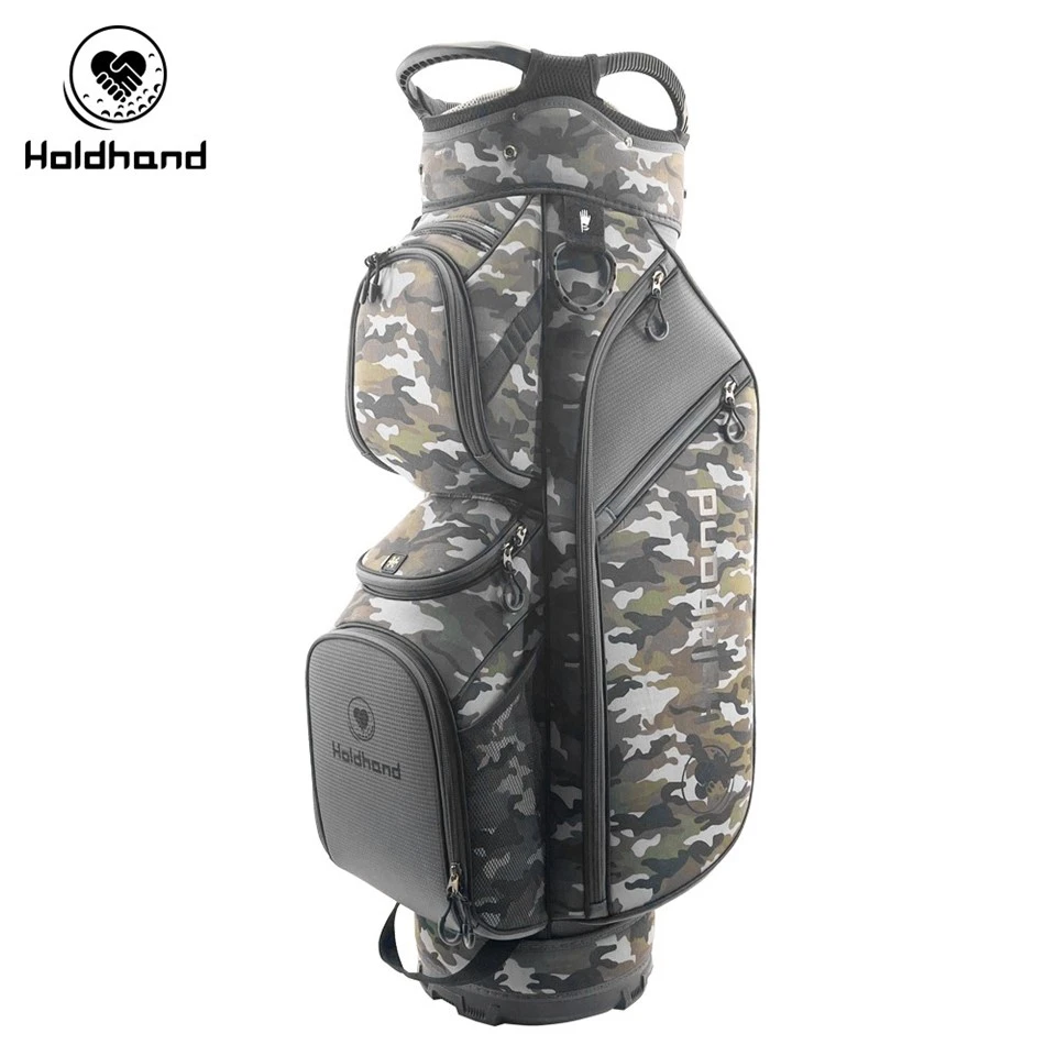 Weatherproof Golf Tote With 15-tier Club Sorting, Dedicated Putter Holder, Versatile Storage Pockets, Drink Chiller Section, Transformable Harness, And Instant Rain Defense – Unisex Design.