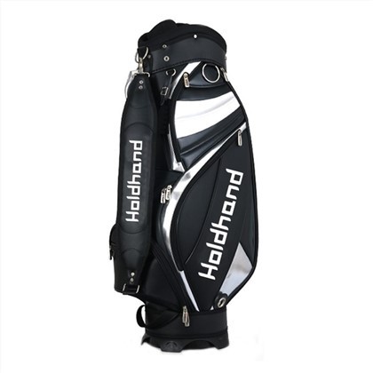 OEM Reka Bentuk Kelab Golf Hitam Beg Adat Logo Pu Kulit