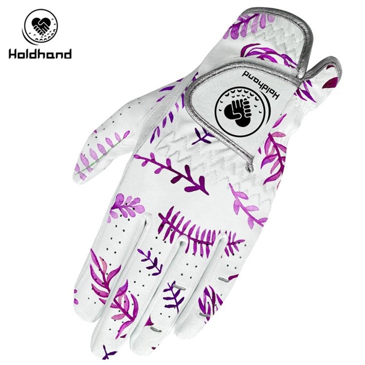 Cabretta Golf Glove For Man/woman Leaves Printing Design Manufacturer