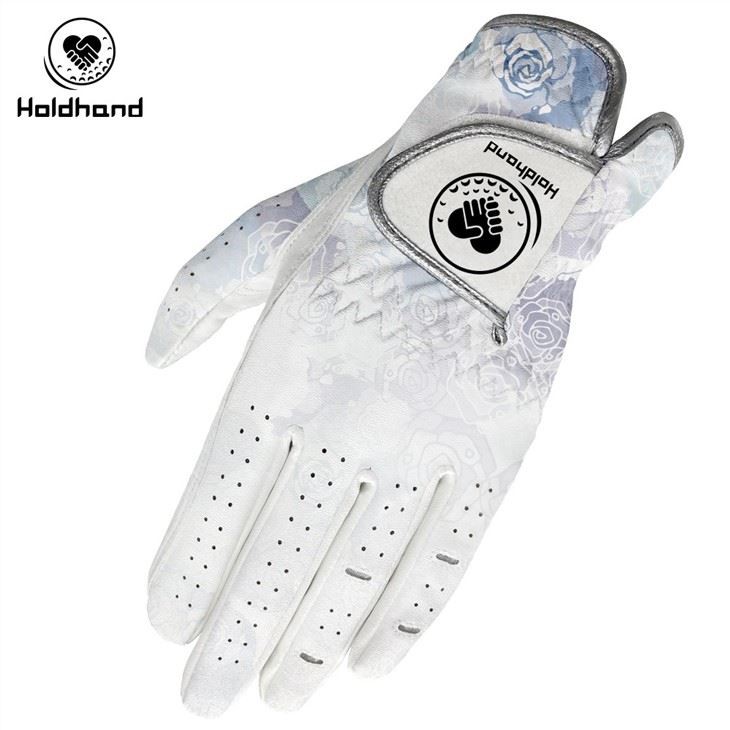 Small Crab Print Golf Sheepskin Gloves