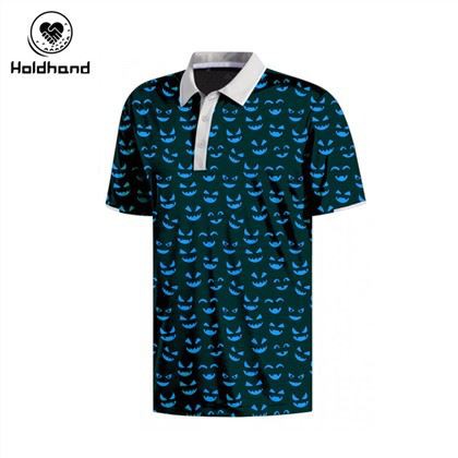 Sukan Pendek Berkualiti Tinggi 100 peratus Poliester Pencetakan Disublimasikan Tersuai Baju T Polo Golf Polos Lelaki Tersuai