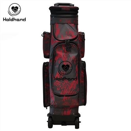 Pelbagai Fungsi Beg Golf Beg Golf Rekaan Tersuai Poliester Tahan Air Hitam Merah Beg Golf