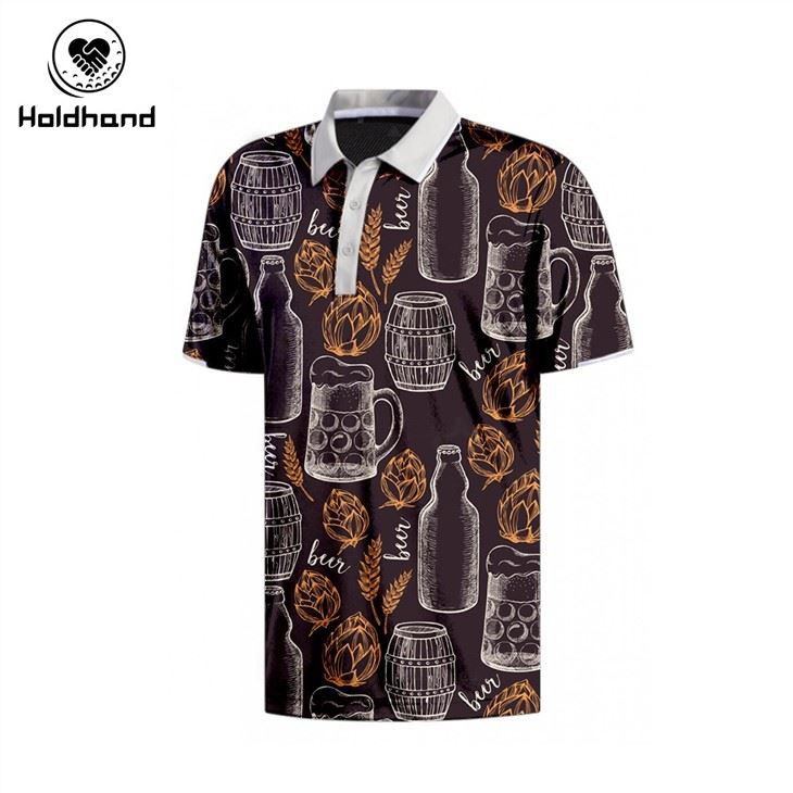 Summer Sweet Floral Print Short Sleeve Men's Golf Polo Shirt